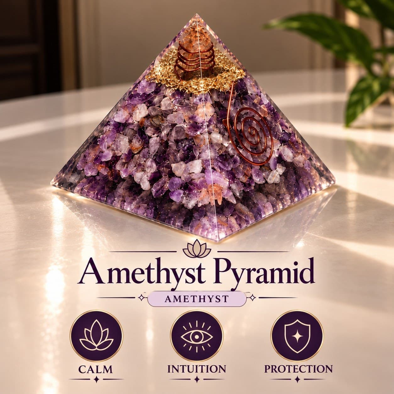 Amethyst Orgone Pyramid