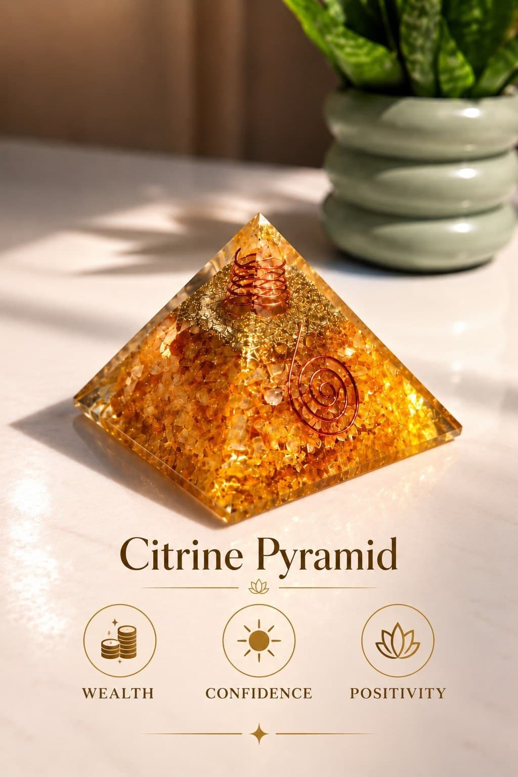 Citrine Orgone Pyramid