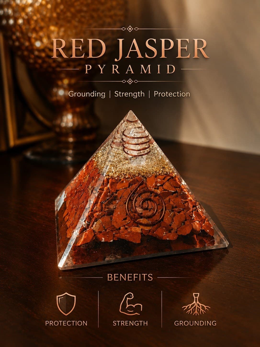 Red Jasper Orgone Pyramid