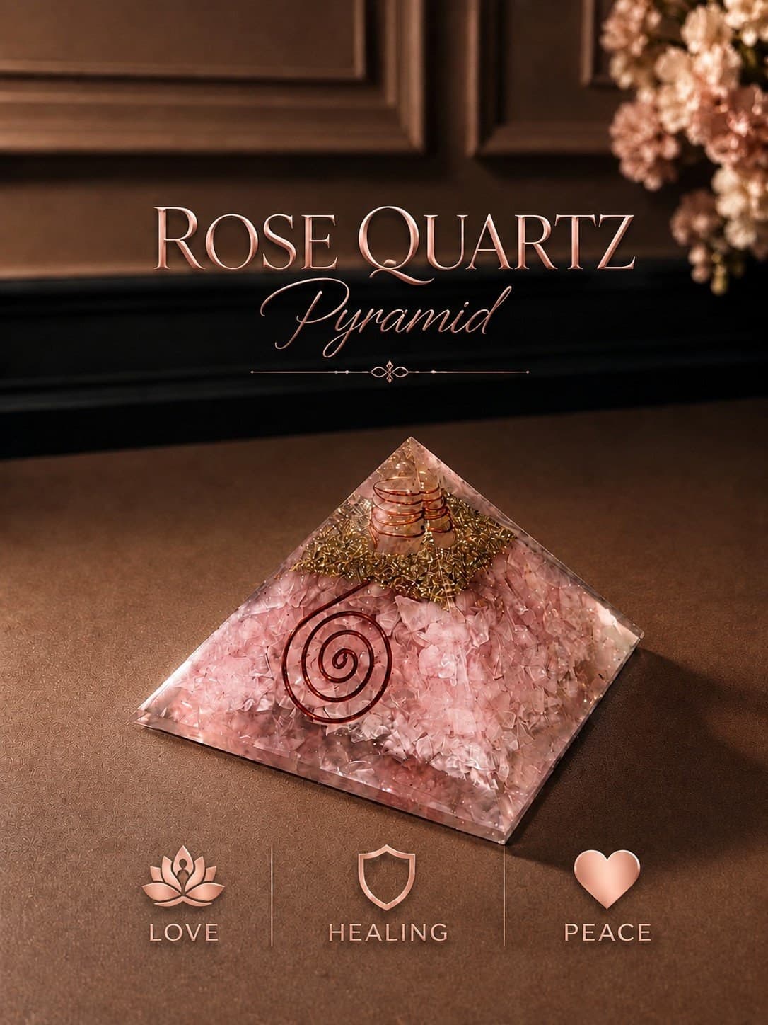 Rose Quartz Orgone Pyramid