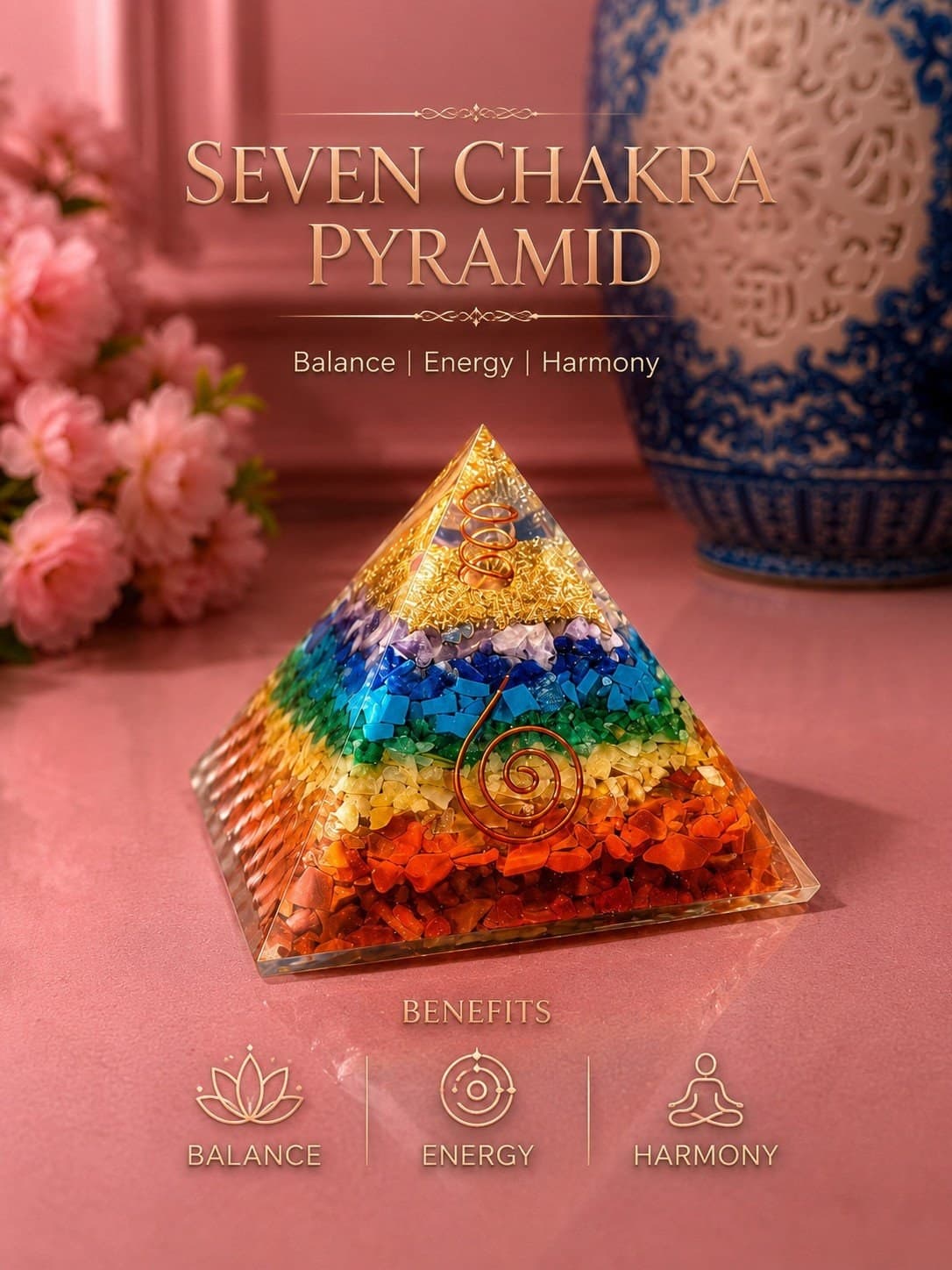 Seven Chakra Orgone Pyramid