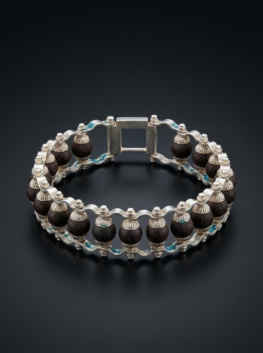 Karungali Silver Bracelet